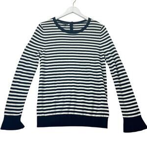 Talbots‎ Women’s Striped Cashmere Sweater Black White M Long Sleeve Casual Chic